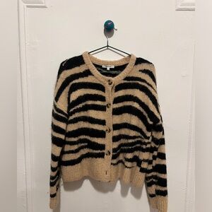 Madewell zebra stripe wool cardigan - super cozy!!